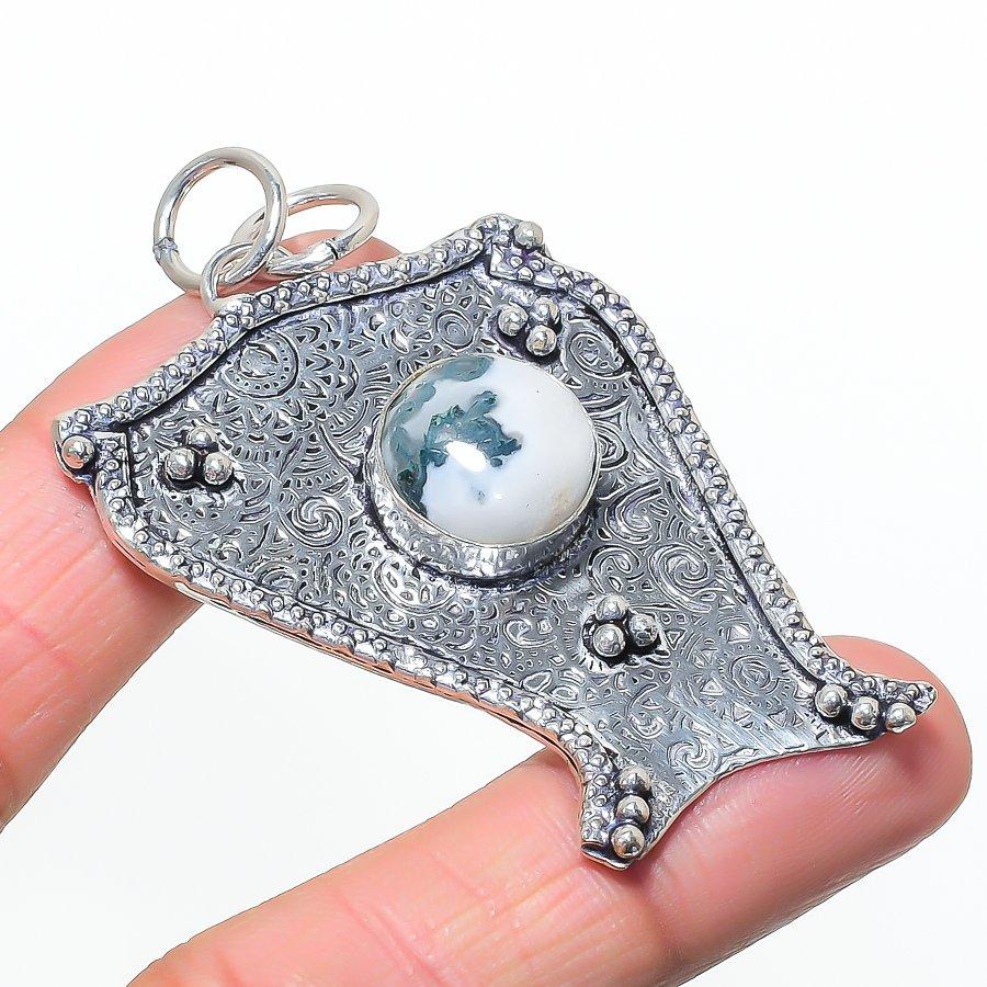 Natural Tree Agate Gemastone 925 Sterling Silver Jewelry Pendant 2.56 AP-14598