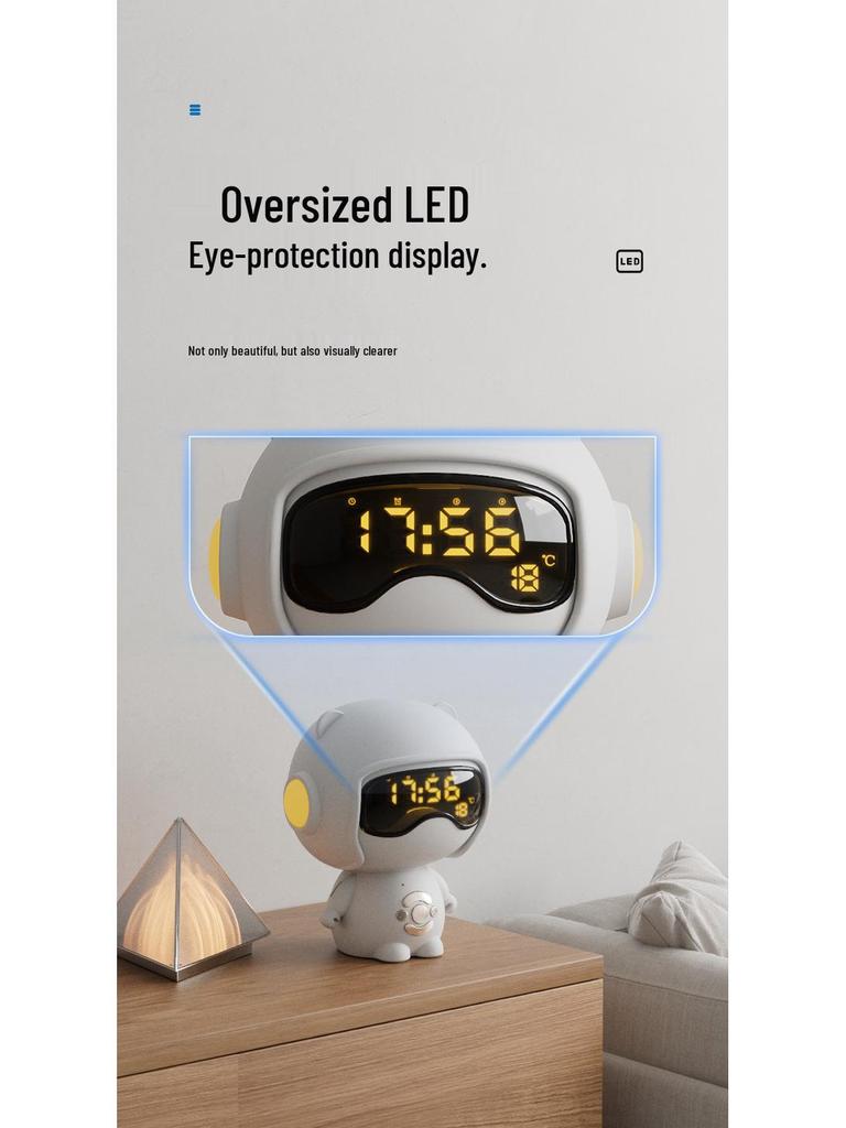 Smart Bluetooth Speaker with Voice Control, Alarm Clock, TF Card, and Ambient Light