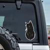 Set mit 2 Schwarze Katze Aufklebern 3"x6" Wasserdichtes Vinyl Autoaufkleber Stoßstange Fenster Laptop Gitarre Geschenk Katzenliebhaber | #AZ230