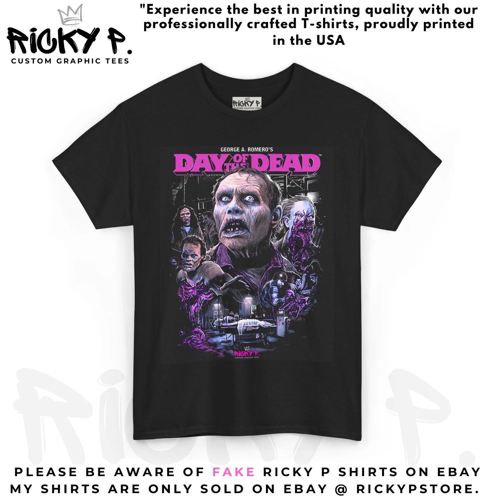 Day of the Dead Ricky P 1985 George A Romero Movie 100% Cotton T-shirt Mens Tees Top Unisex Heavy Cotton XL
