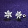 White Gold Plated Snowflake Earrings - Japanese & Korean Fashion