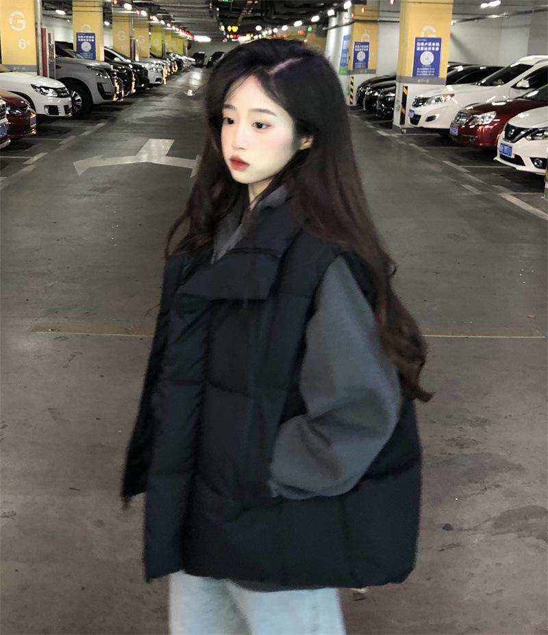 Women's Batwing Down Cotton Vest - Trendy Korean Style Autumn/Winter Outerwear 2026