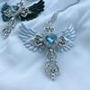 Angel Crossed Necklace Women Sweater Chain Female Hip-hop Non-fading Jewelry