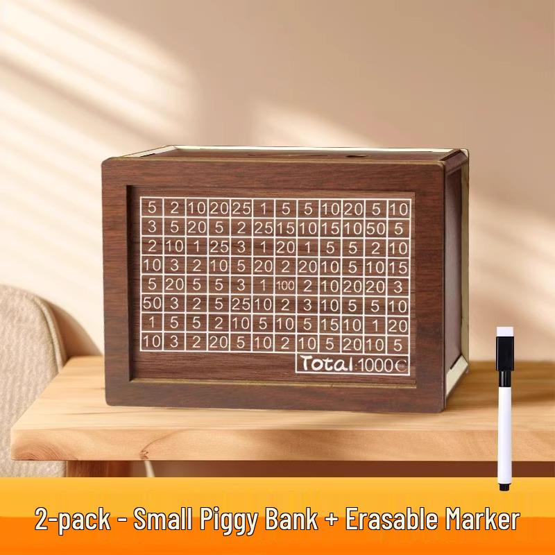 High-End Wooden Piggy Bank: New 2025 Model, Perfect Birthday Gift for Men & Women - Savings Only