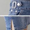 Frühling Sommer Übergröße Rock für Damen Hohe Taille Große Größe Schlitz Jeansröcke Schlank Femme