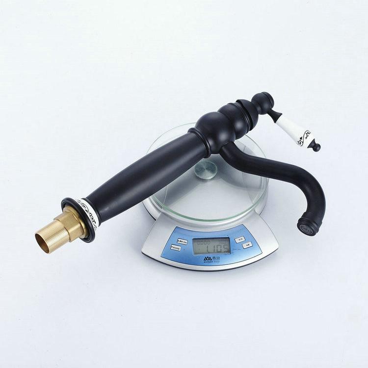 European Antique Swivel Faucet: Hot & Cold Countertop Basin, Single Hole Retro Design