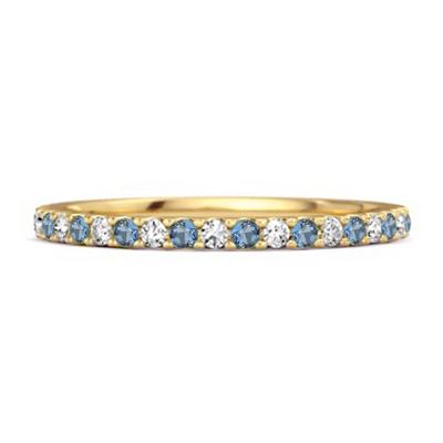 London Blue Topaz Eternity Band Ring - 925 Sterling Silver Gold Vermeil