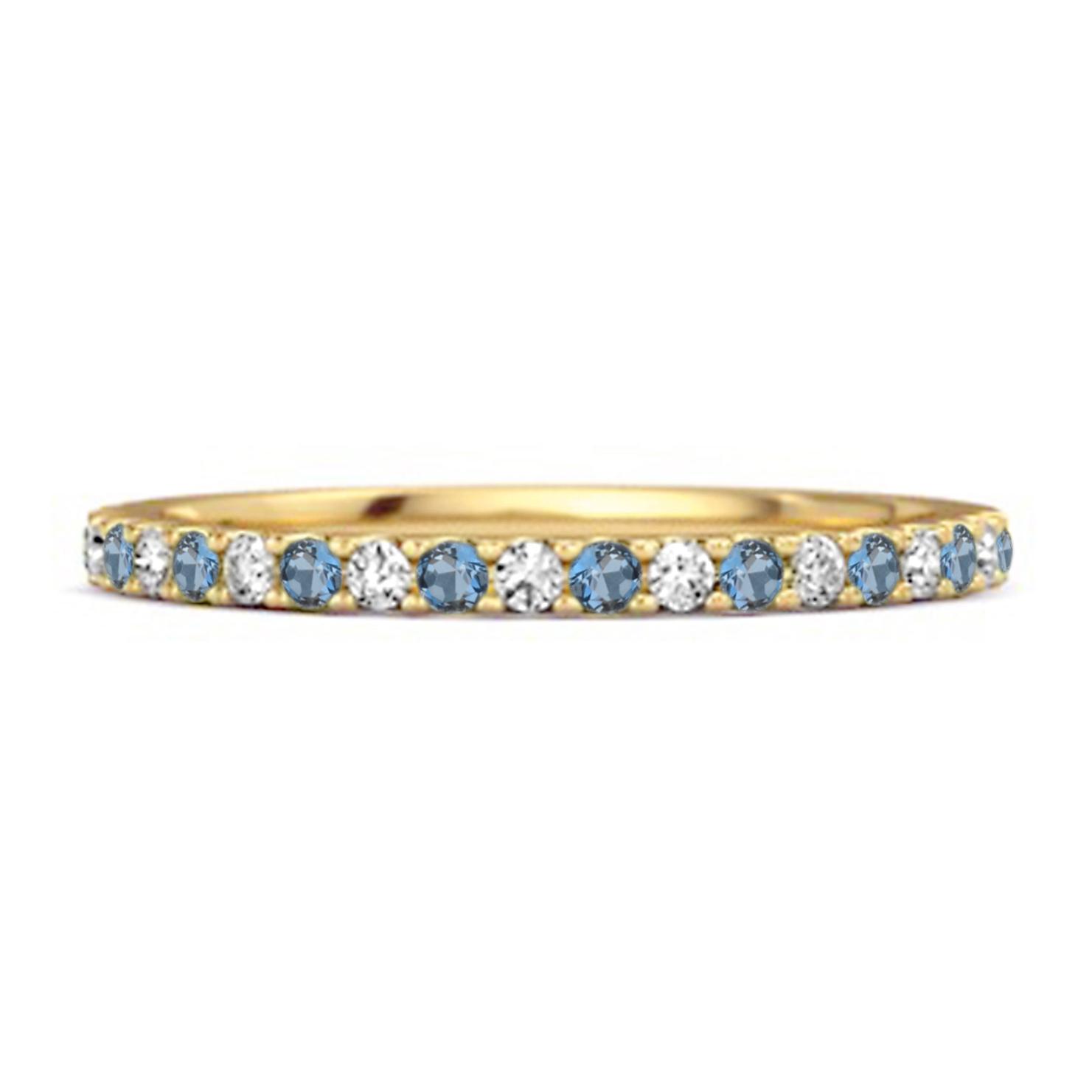 

London Blue Topaz Eternity Band Ring - 925 Sterling Silver Gold Vermeil 11.5 жовтий
