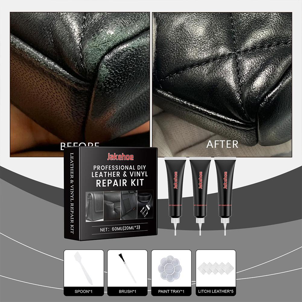 Leather Repair Kit Furniture Sofa Car Seats Bags Holes Tears Genuine Restores Scratches Pleather Paint A9f0