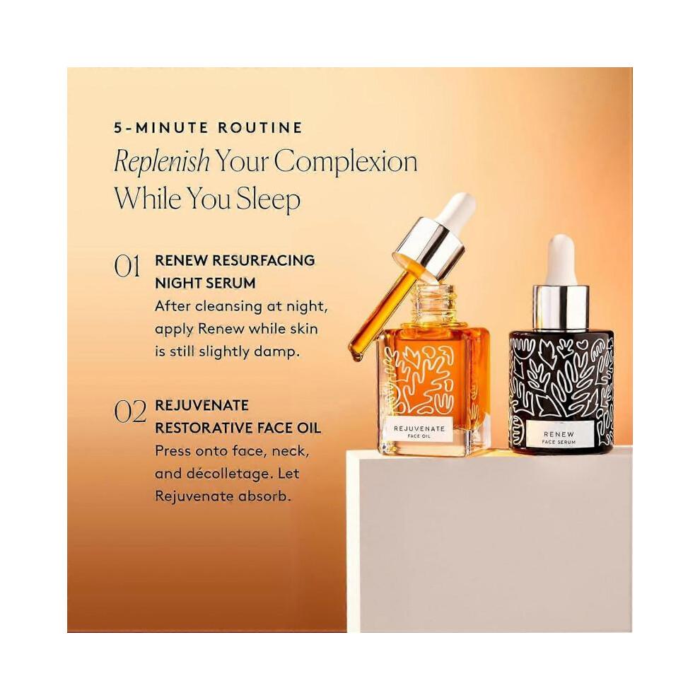 Naked & Thriving Set de Noapte | Ser de Noapte Resurfacing Renew + Ulei Facial Reparator Rejuvenate