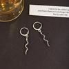 Irregular Snake Pendant Ear Buckle, Exaggerated Temperament Metal Style High-End Fashion Earrings