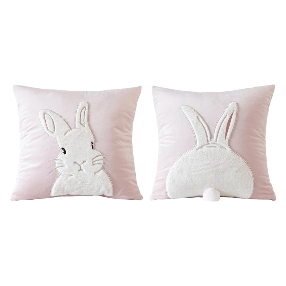 2 шт Пасхальная плюшевая наволочка с вышивкой в виде кролика декоративная наволочка с рисунком кролика для дивана домашнего декора 45x45 см 2590₽