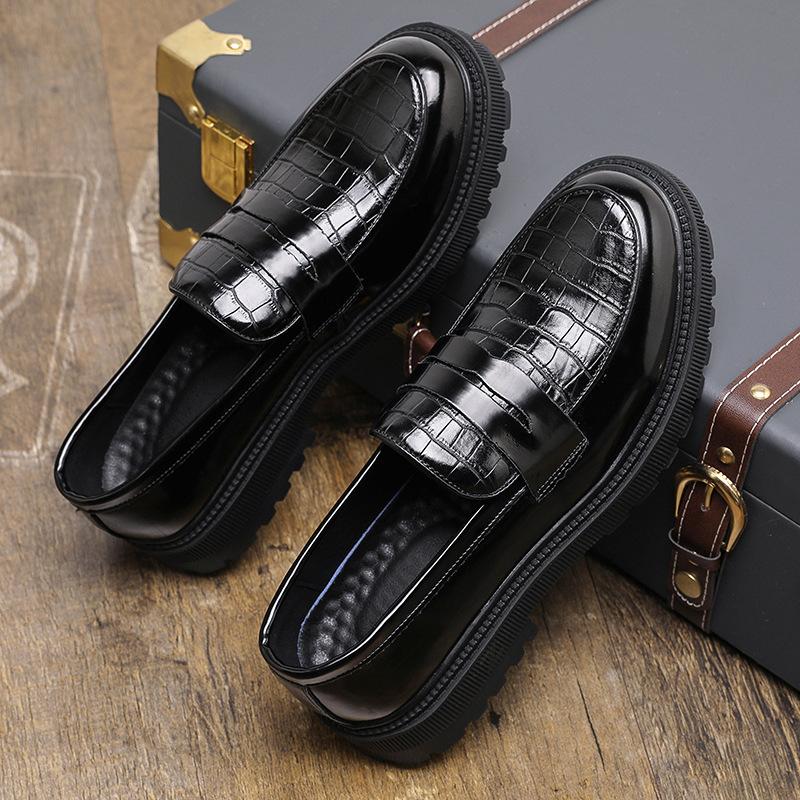 Big-headed Leather Shoes In Spring and Autumn Men Pedal Lazy People Laughing Business Formal Wear Groom Wedding Shoes