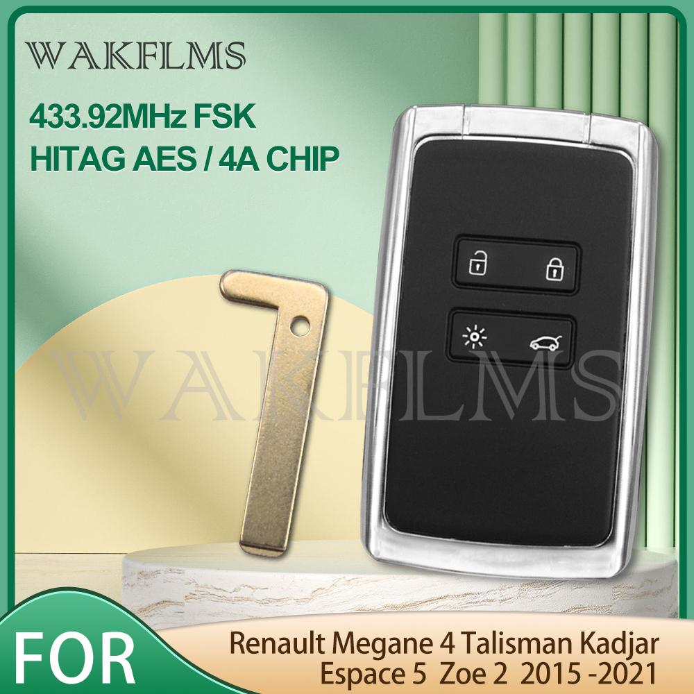 NCF29A1M 4A CHIP For Renault Clio5 Zoe2 Koleos2 Captur2 Scenic4 2016 2017 2018 2019 2020 2021 Smart Remote Car key 433.92Mhz