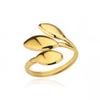 18K Gold Plated Stainless Steel Geometric Open Wide Band Unisex Ring