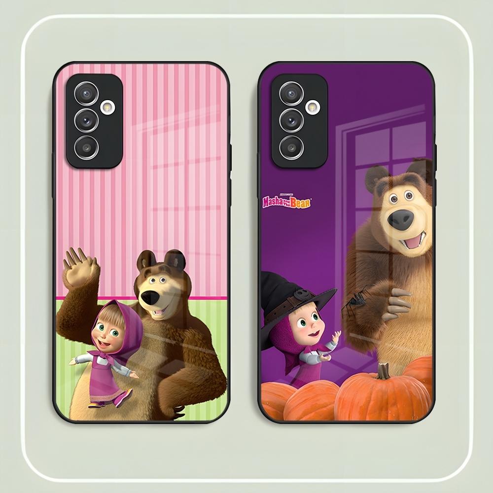 Cartoon M-Masha And The B-Bear Phone Case For Samsung S26 S24 Ultra S22 S23 S25 S20 Fe S21 Plus A16 A54 A34 A53 Glass Cover