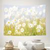 White Daisy Field Spring Meadow Soft Focus Wall Tapestry Machine Washable All Season Decor Print Nature Floral Art Design Home