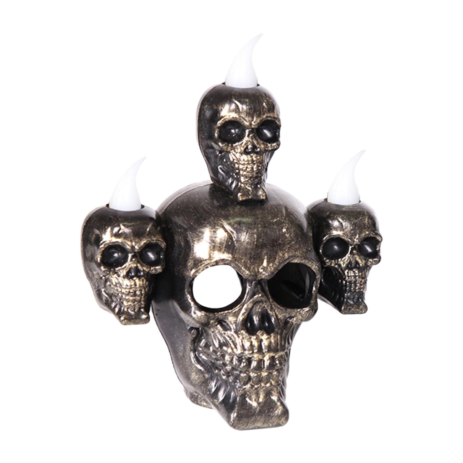 

Хэллоуин Череп Светло-зеленый светодиодный свет свечи с дымом сандалового дерева Украшение рабочего стола для Хэллоуина золотой