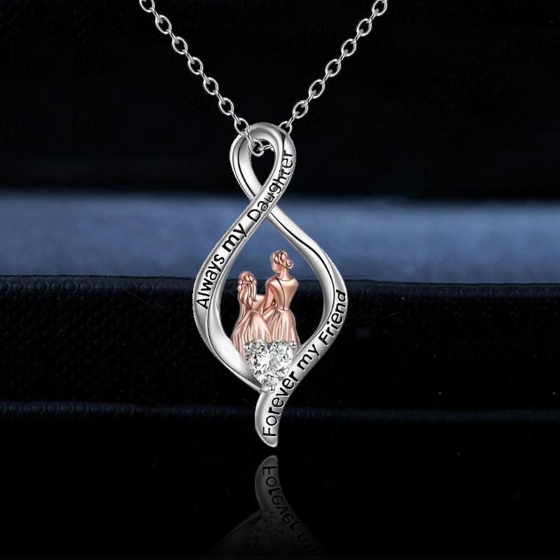 Mother and Daughter Infinity Pendant Necklace Always My Daughter Forever My Friend Necklace Birthday Gifts