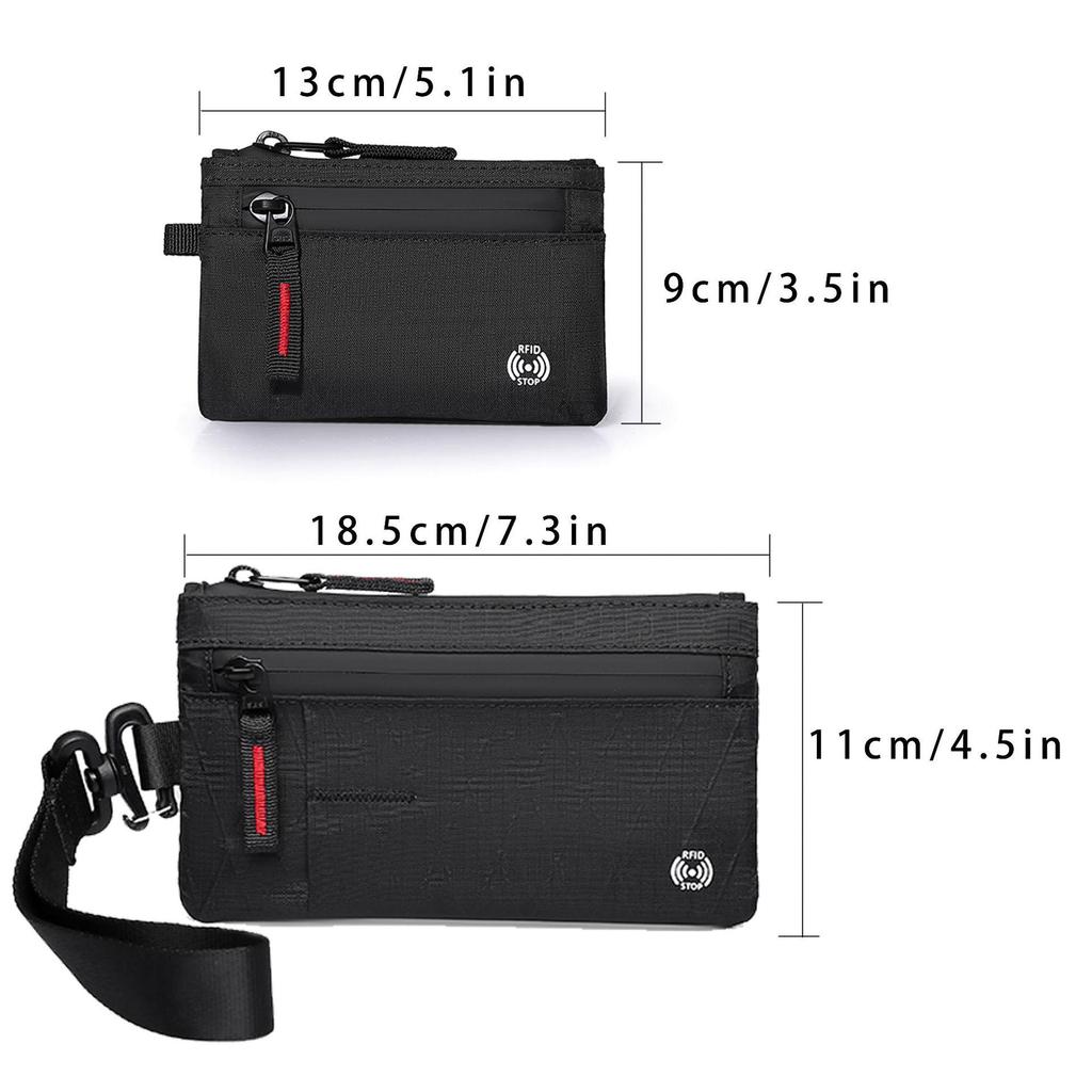 RFID Coin Purse Anti-Theft Card Holder X-Pac Mini Travel Wallet with Keychain