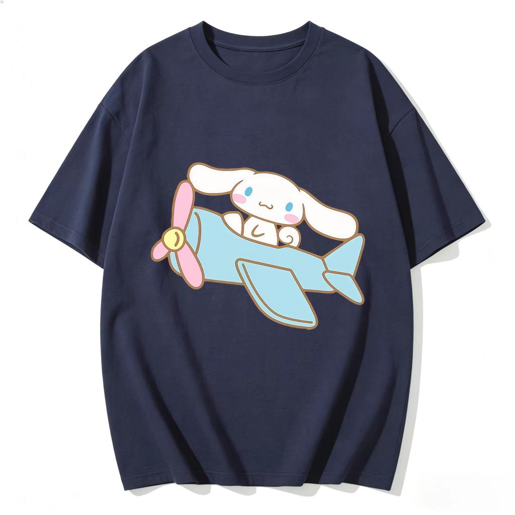 T-shirt Cinnamoroll 2026 cotone morbido manica corta girocollo stampa carina leggera top estivo per Donna uso quotidiano casual