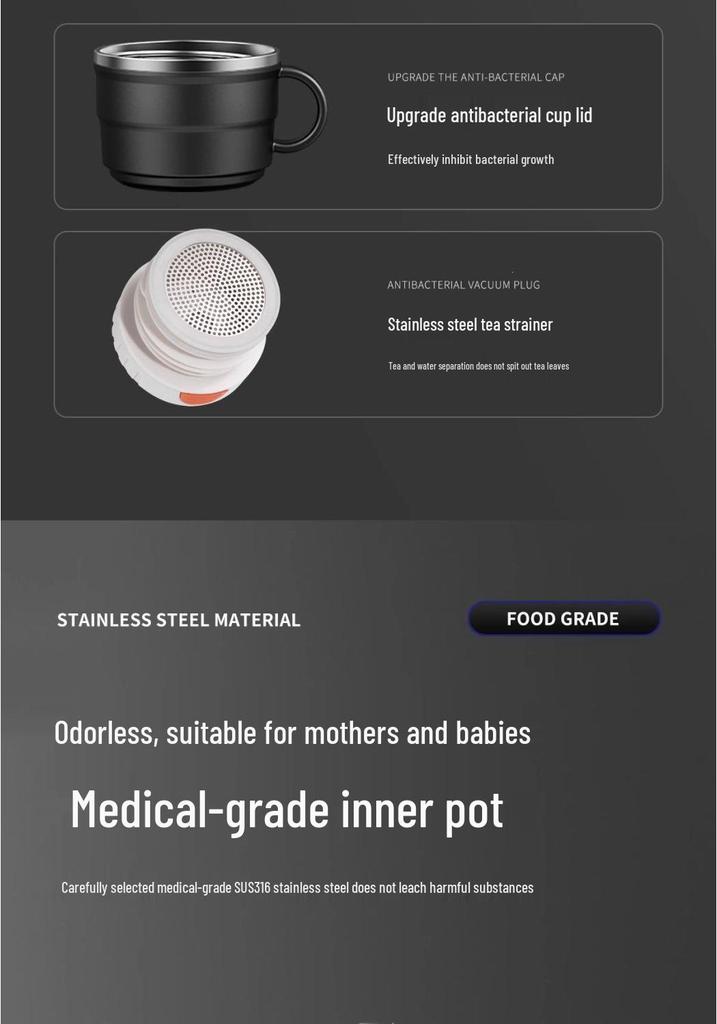 316 Stainless Steel Thermos Flask - Large Capacity, Portable Water Bottle for Travel, Outdoor & Car Use, Heat & Cold Preservation.