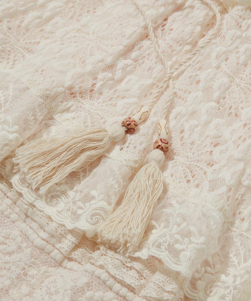 Penfield Knit Lace Layered Tiered Skirt Ivory_Fr3Ws35F