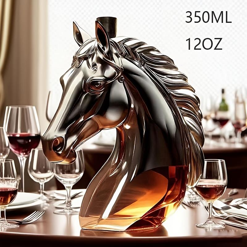 Creative Horse Head Wine Decanter | 350ml Glass Whiskey Bottle | Halloween, Christmas Parties, Festive Tabletop Accessory