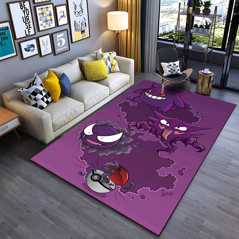 

Pokémon Mischievous Gengar Print Flannel Non-slip Soft Carpet, Machine Washable, Living Room and Bedroom Home Floor Mat 40x60cm( 15x23in )