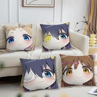 Anime Chibi Cushion Cover Takanashi Rikka Comfortable Soft Pillow Case for Sofa Living Room Home Office Decor Protective Covers