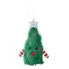 Light-up Plush Christmas Tree Doll Decoration Stuffed Fluffy Xmas Tree Shaped Gnome Elf Ornament with Glitter Star Topper for Hotel Mall Window Decor