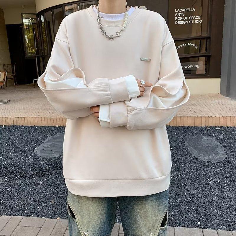 

Модная толстовка из Гонконга, мужская, свободная и модная, новая, осенне-зимняя, универсальная, с круглым вырезом, из оленьей кожи, бархатная толстовка 2XL