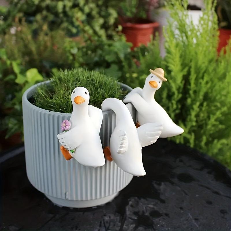 3 Entenanhänger, Garten-Bonsai-Dekoration Tieranhänger, Harz-Handarbeiten