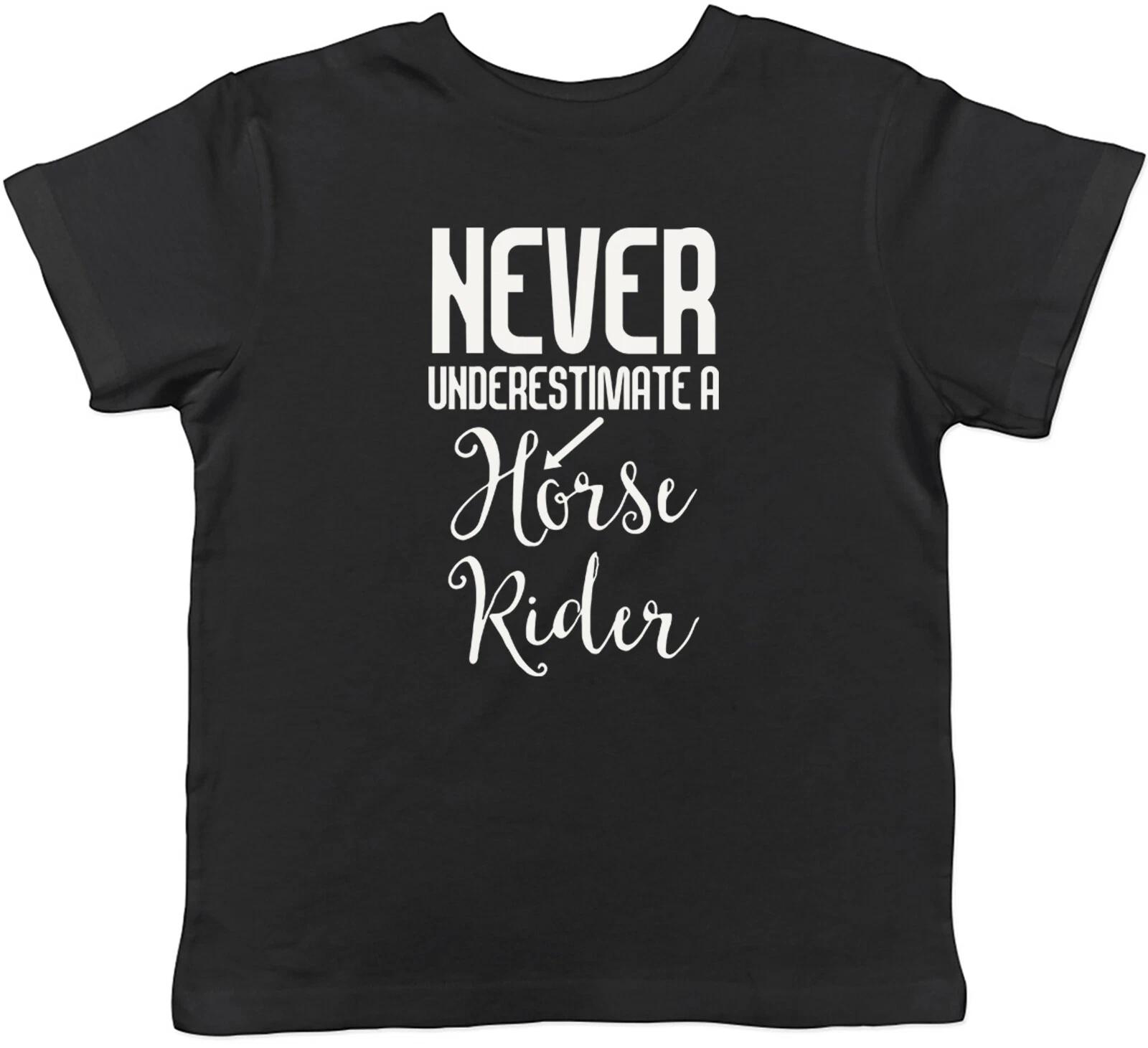 

Never Underestimate a Horse-Rider Childrens Kids T-Shirt Boys Girls 110