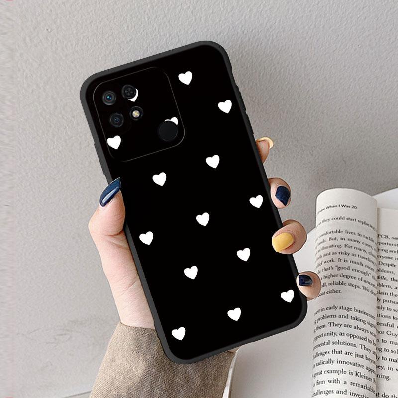 Case For Redmi 10 10C 10A Cute Heart Flower Back Cover Soft Silicone Matte Protective Funda For Xiaomi Redmi 10C Redmi10 Bag
