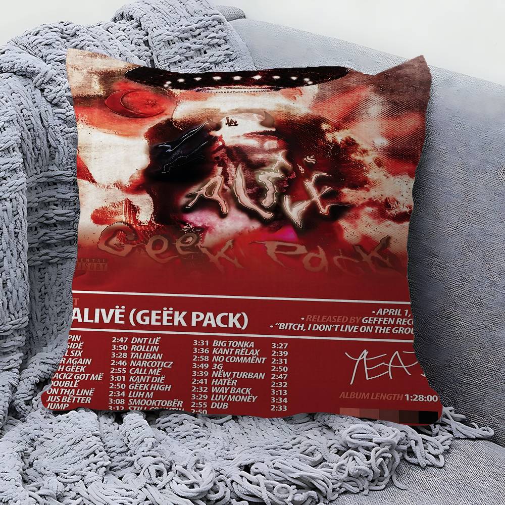 Pop Hip Hop Rapper Yeat Pillow Gift Home Office Decoration Bedroom Sofa Car Cushion Cover Case 45x45