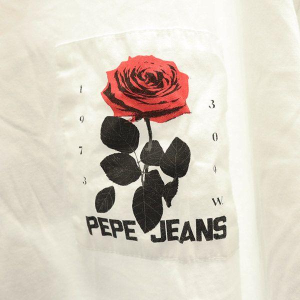Pepe Jeans Print Long sleeve T-shirt M white Rose Long T-shirt Men's Used