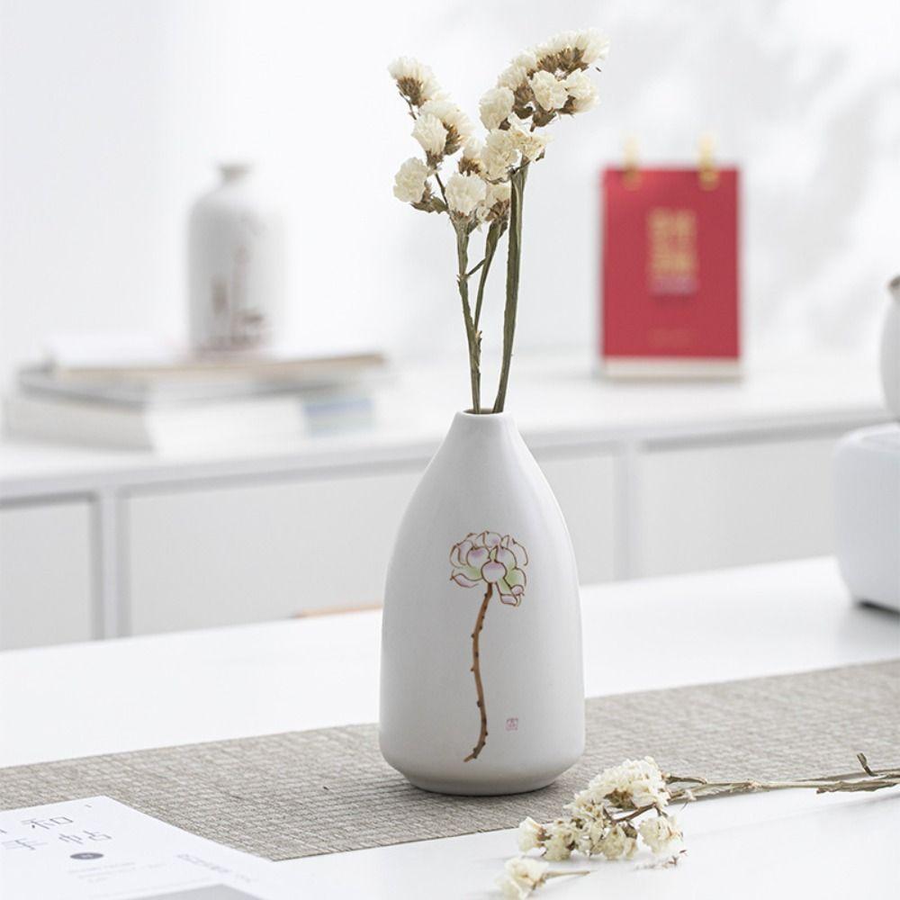 

Ceramic Aromatherapy Bottle Creative Flower Utensil Hydroponic Flower Holder Indoor Style 4
