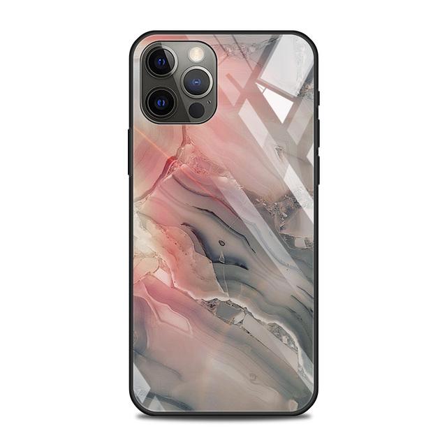 Tempered Glass Case For Iphone 12 11 Pro Max 14 13 12 Mini Fundas X Xr Xs Max 8 7 6s Plus Cover Shell Fundas Colorfull Marble