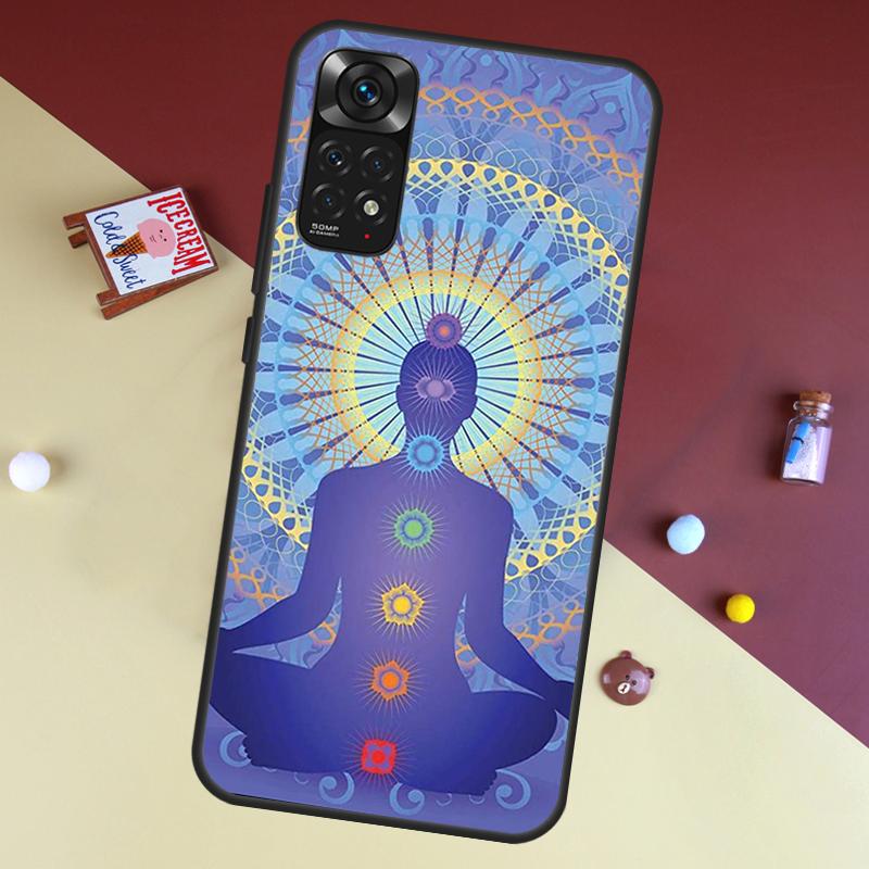 Mandala Chakra Insist Yoga Case For Xiaomi Redmi Note 10 11 Pro Cover For Redmi Note 12 8 9 Pro 11S 10S 9S 9A 9C 10C
