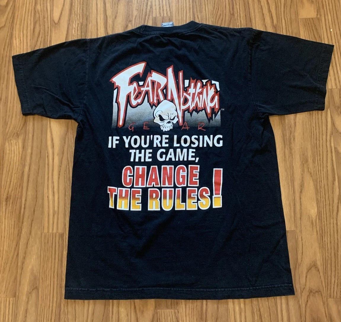 Vintage Fear Nothing Gear T Shirt American Thunder 90s Men Large Black Tee M