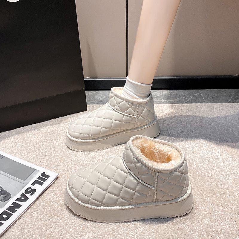 

Водонепроницаемые хлопковые туфли женские туфли зимние сапоги женские нескользящие короткие сапоги флисовые теплые зимние утолщенные новые 2025 верхняя одежда 41 белый
