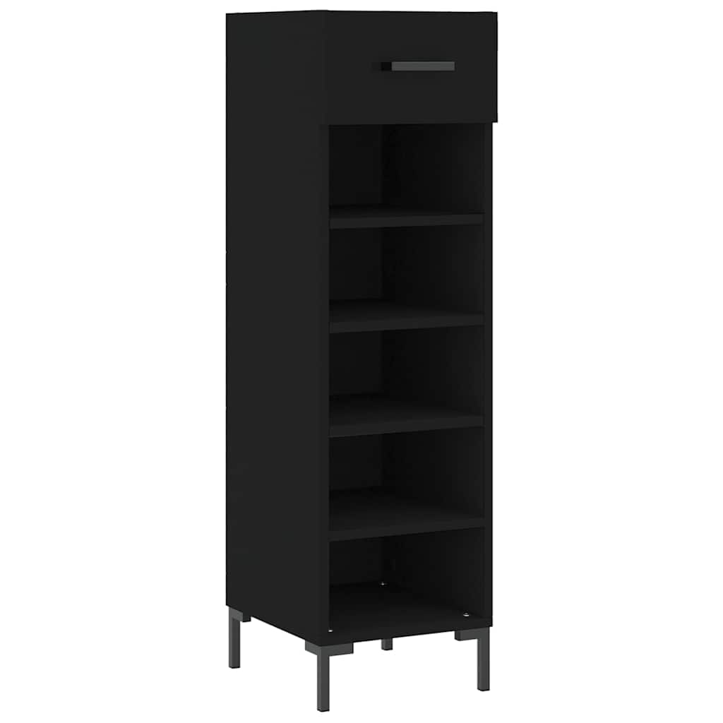 Vidaxl Szafka Na Buty, Czarna, 30X35X105 Cm, Materiał Drewnopochodny