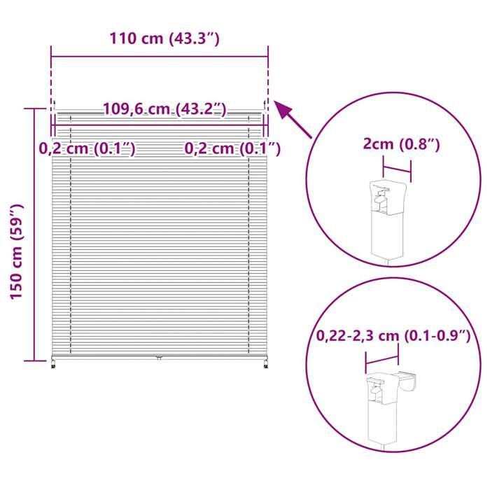 Store plissé en crème 110 x 150cm 240647