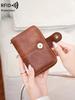 Nová dámská peněženka Retro trojskládací RFID krátká peněženka Módní velkokapacitní přezka Zip na mince Dámská peněženka na mince Držák na karty
