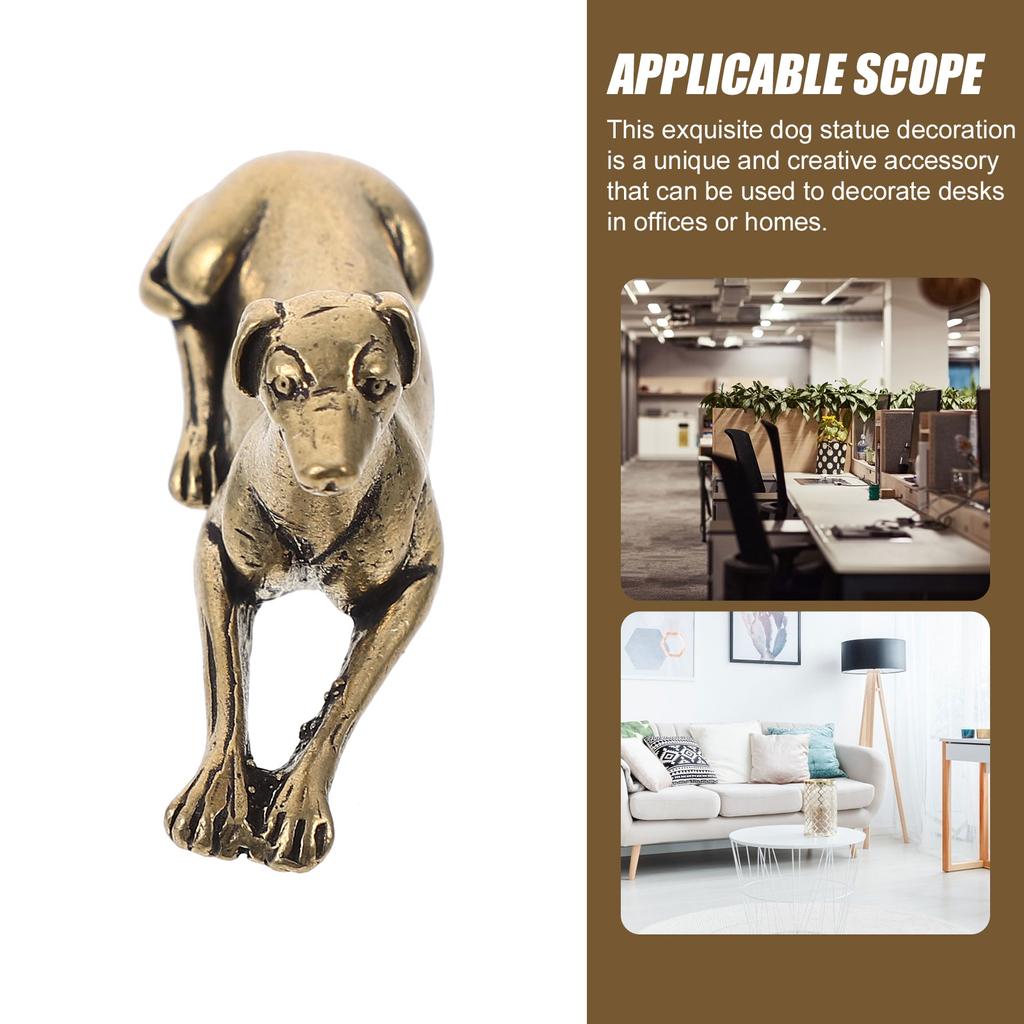 Mosiężne Ozdoby Dekoracyjne Dekoracja Domowego Biurka Zwierzęta Chart Figurka Rzemiosło Akcesoria Vintage Statuetka Psa