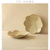 Quaint Japanese Coarse Pottery Handmade Flower Plate Ceramic Soup Plate Pendulum Plate Vegetable Plate Fruit Snack Plate Household Tableware