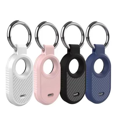 Nouvel étui Style Fibre de Carbone Pour Samsung Galaxy Smart Tag 2 Localisateur Anti-perte Porte-clés de Sac à Dos Housse de Protection Arrière en TPU Silicone