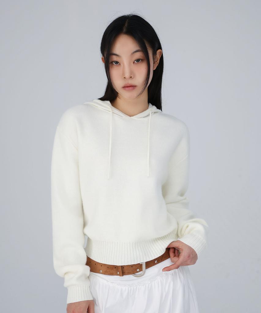CHICKS Caden Hooded Knit Ivory
