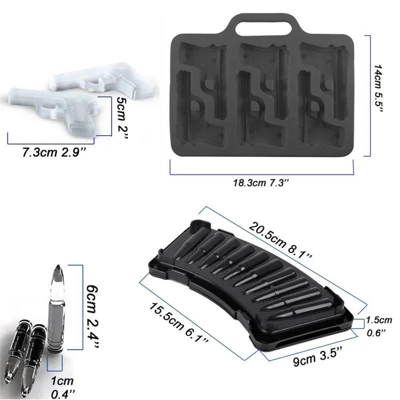 Bullet Ice Block Mold Bar DIY Ice Block Checker Pistol Shaped Ice Block Mold Ice Block Storage Box